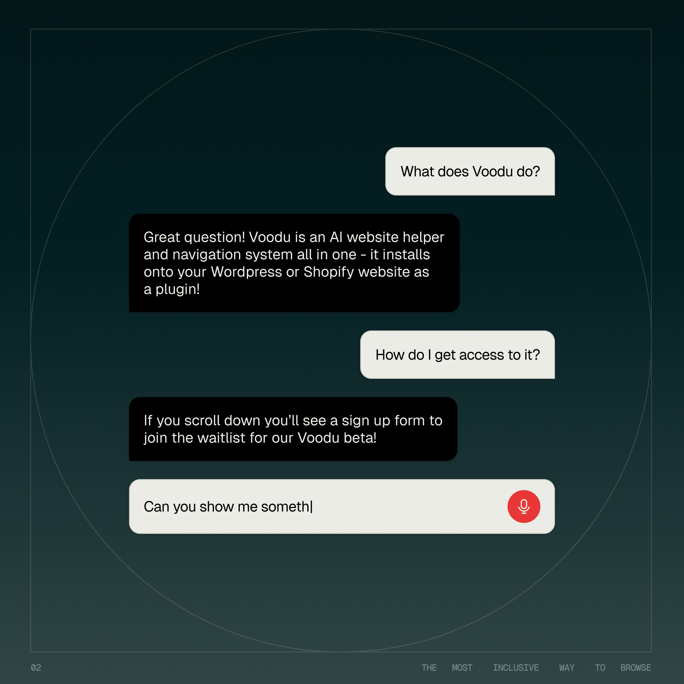 Screenshot of a dark-themed chat interface showing conversation bubbles