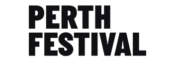 Perth Festival logo in bold white uppercase lettering on a dark background