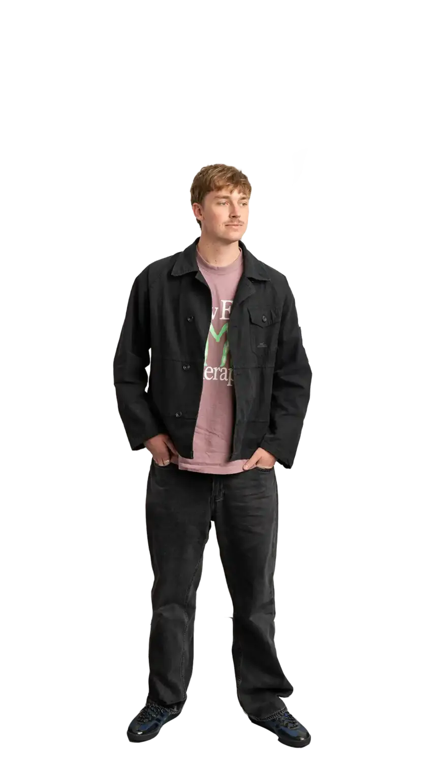 Adam Langridge, Marketing Specialist at The Start, full-body portrait — looking to the right