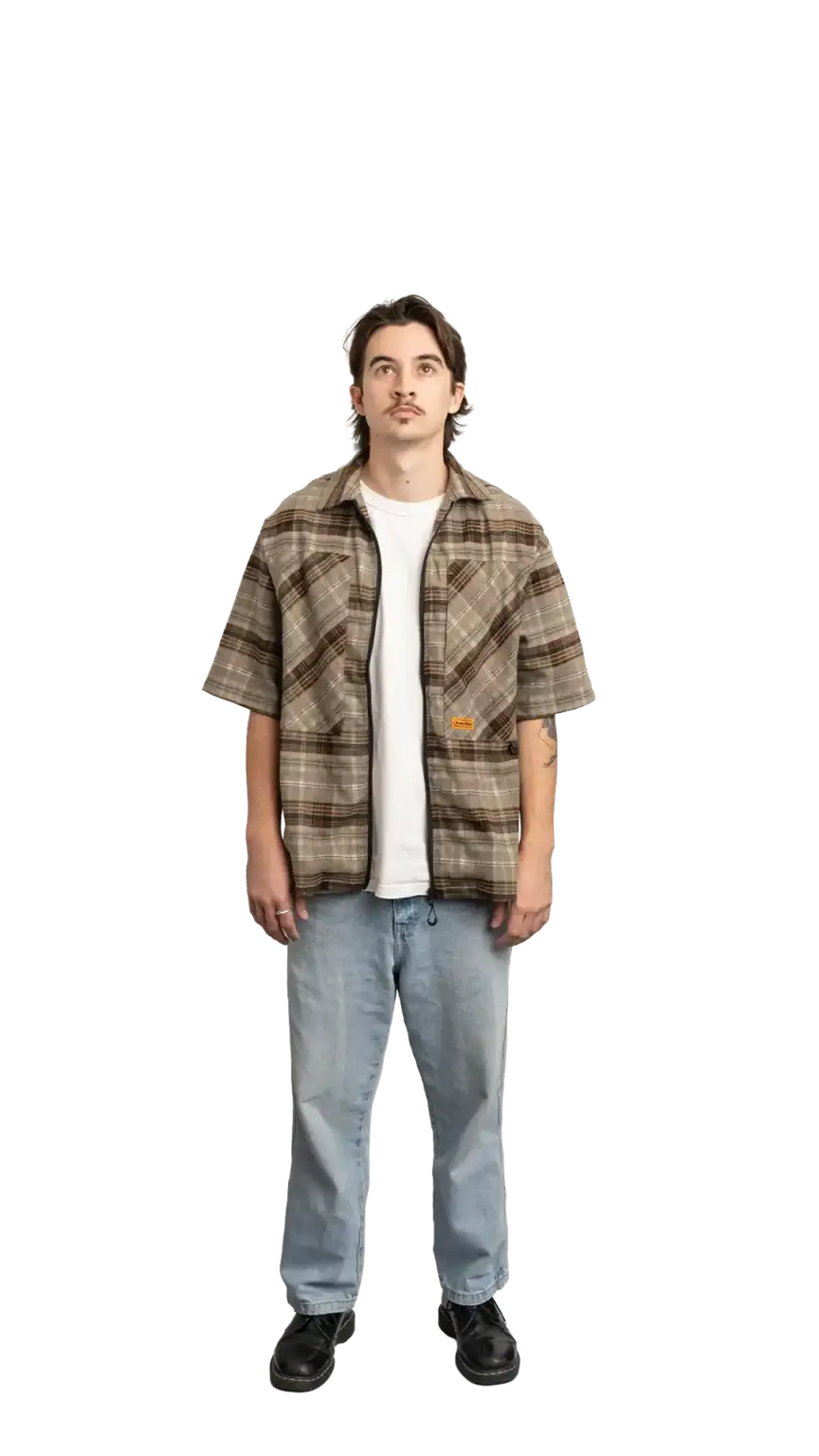 Brandon Watson, Creative Developer at The Start, full-body portrait — looking straight up