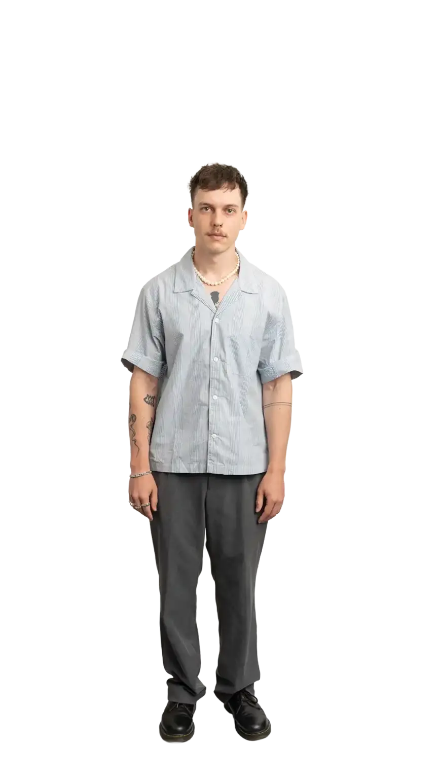 Cullen Webber, Technical Lead at The Start, full-body portrait — looking straight ahead