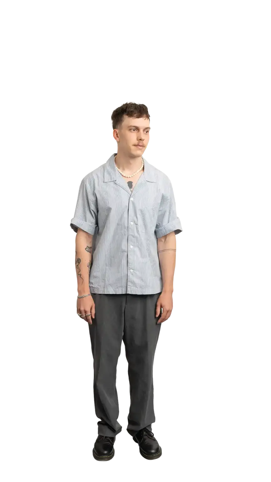 Cullen Webber, Technical Lead at The Start, full-body portrait — looking to the right