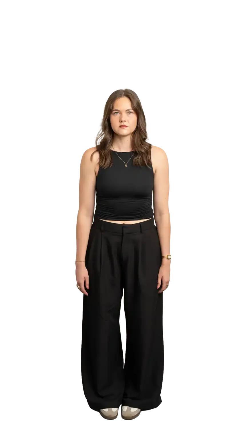 Rachel Clapp, Marketing Specialist at The Start, full-body portrait — looking straight ahead